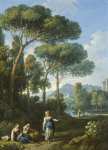 Jan Frans van Bloemen (called Orizzonte) - One of a Pair of Views of the Roman Campagna with Figures  Conversing